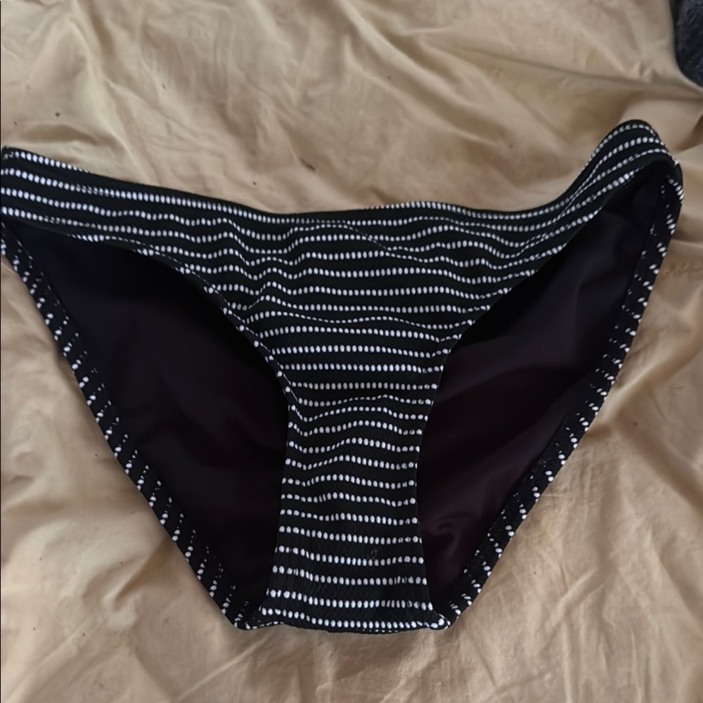 Black and White Striped Bikini Bottom